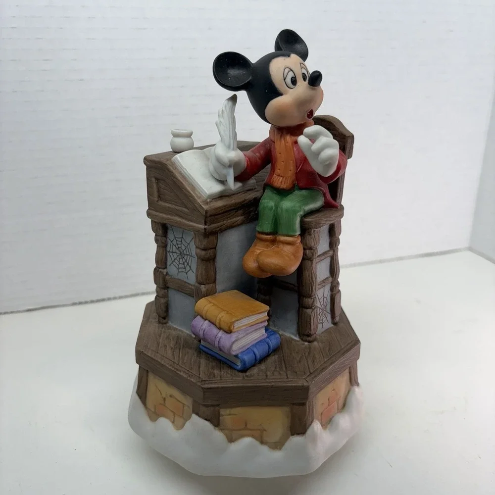 Disney Schmid Mickey Mouse Christmas Carol Music Box Figurine Not‎ Working